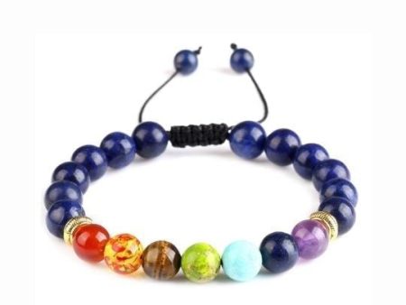 Ancient Infusions Lapis Lazuli Adjustable Rope 7 Chakra Bracelet – Balance, Wisdom, and Energy on Sale