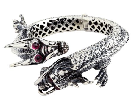 Huge Dragon Sterling Silver Biker Cuff Bracelet Supply