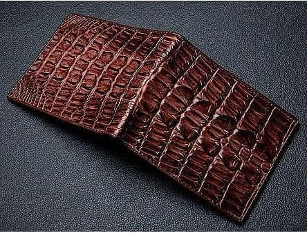 Dark Brown Big Tail Crocodile Wallet on Sale