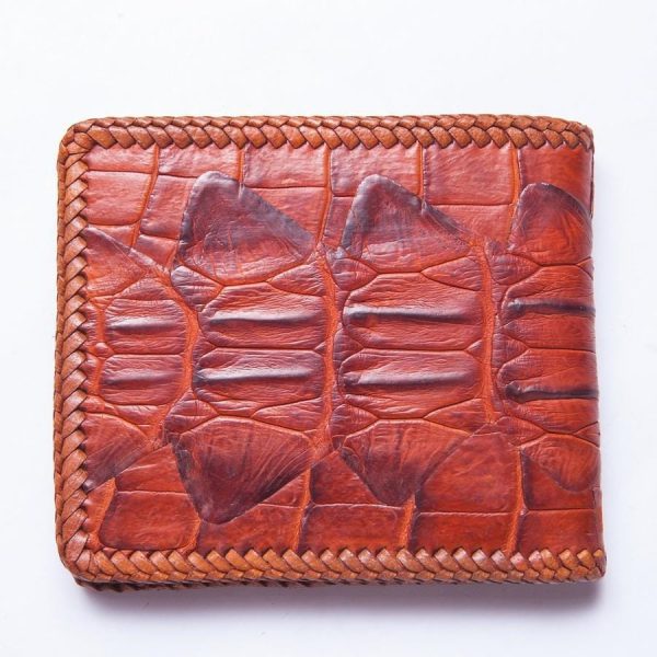 Brown Hardcore Crocodile Tail Skin Wallet on Sale