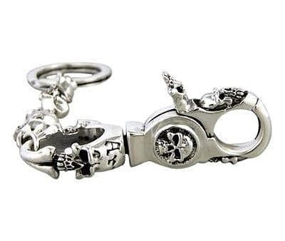 Gothic Skull 925 Sterling Silver Biker Key Chain Cheap