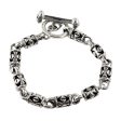 Iron Cross Sterling Silver Mens Biker Chain Bracelet Fashion