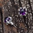 Amethyst Claw Sterling Silver Gothic Stud Earrings on Sale