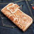 Genuine Light Brown Leather Skull Tattoo Biker Wallet Discount