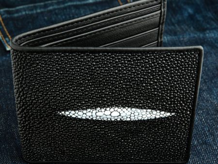 Black Long White Pearl Stingray Leather Men s Wallet Online