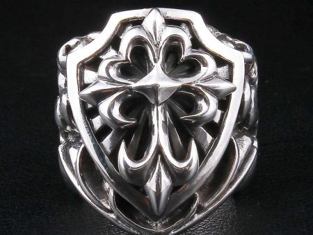 Large Cross Sterling Silver Men s Biker Ring Cheap