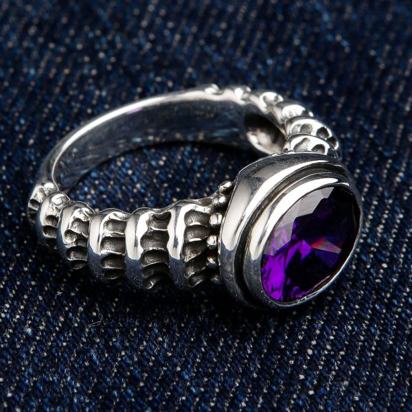 Amethyst Sterling Silver Men s Ring Online