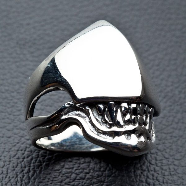 Alien Head Sterling Silver Biker Ring Fashion