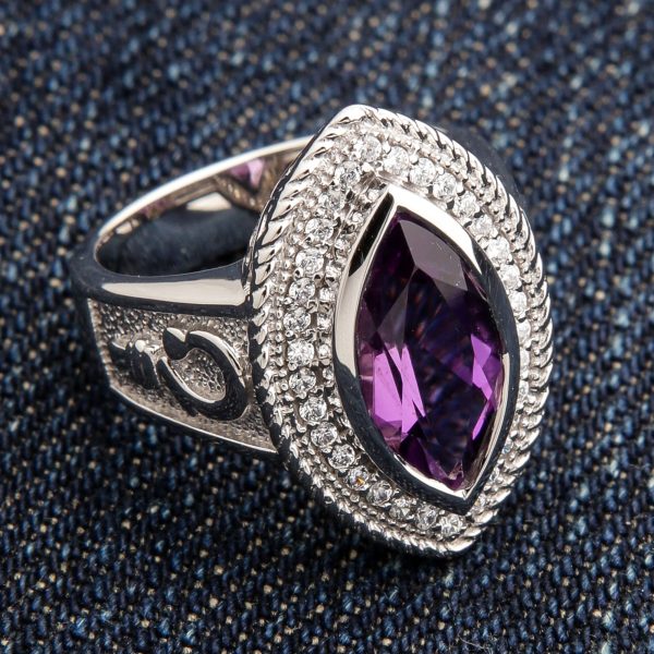 Sterling Silver Pastoral s Staff Amethyst Women s Bishop Ring Sale