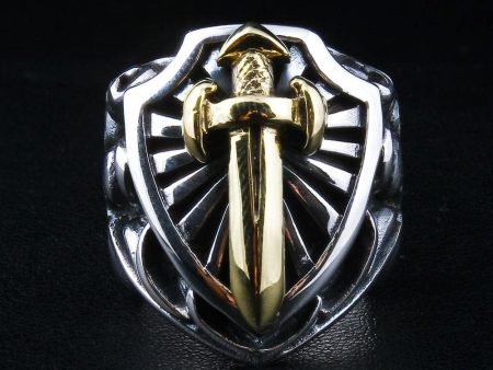 Gold Sword 925 Sterling Silver Heavy Men s Biker Ring Supply