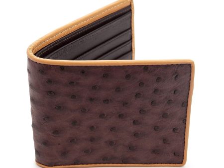 Brown Genuine Ostrich Leather Wallets Discount