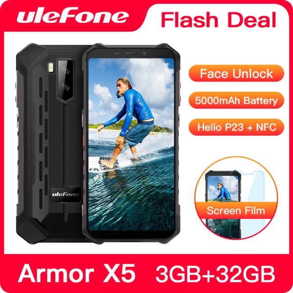 Ulefone Armor X5 Rugged Smartphone Android 9.0 Octa-core Helio P23 NFC IP68 3GB 32GB 5000mAh Cell Phone 4G  Mobile Phone Android Online