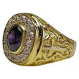 Amethyst Christian Yellow Gold Cross Bishop Ring Online Hot Sale