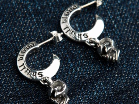 Mad Dangle Skull Sterling Silver Men s Earrings Supply