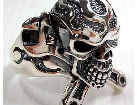 Mechanic Wrench Cross Skull Ring For Cheap