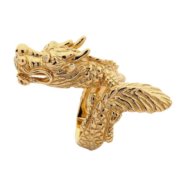 14K Yellow Gold Dragon Ring Cheap