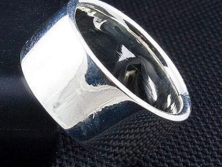 Classic pure silver band ring Discount