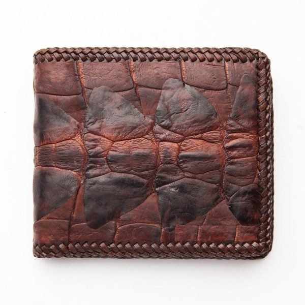 Dark Brown Hardcore Crocodile Tail Wallet Discount