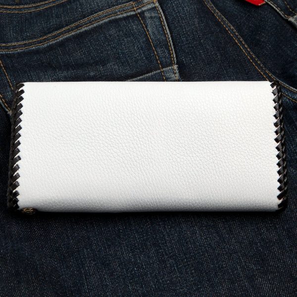 Stingray Cross Carved White Leather Biker Wallet Online Hot Sale