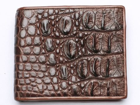 Dark Brown Backbone Crocodile Leather Wallet Online