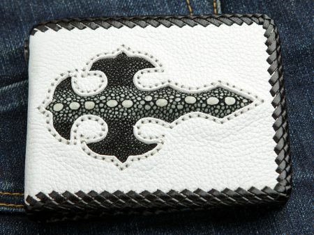 White Stingray Skin Mens Biker Wallet Sale