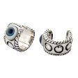 Evil Eye Eyeball Sterling Silver Hoop Ear Cuff Earrings on Sale