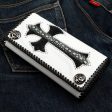 Stingray Cross Carved White Leather Biker Wallet Online Hot Sale