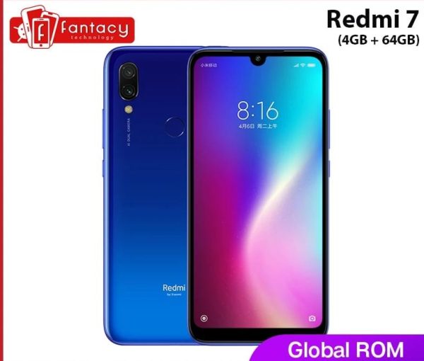 Global Rom Xiaomi Redmi 7 4GB RAM 64GB ROM Snapdragon 632 Octa Core 12MP Dual AI Camera Mobile Phone 4000mAh Large Battery For Sale