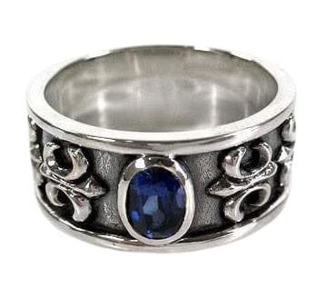 Sterling Silver Sapphire Mens Rings Supply