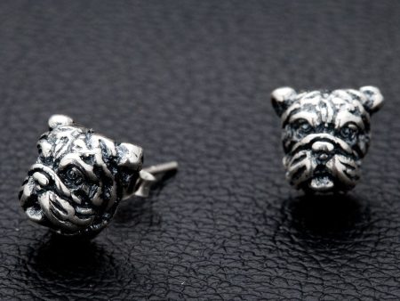 Dog Head Sterling Silver Earrings For Cheap