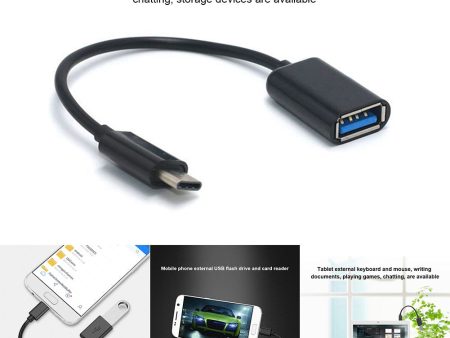 16CM  Type-C OTG Adapter Cable USB 3.1 Type C Male To USB 3.0 A Female OTG Data Cord Adapter NK-Shopping on Sale