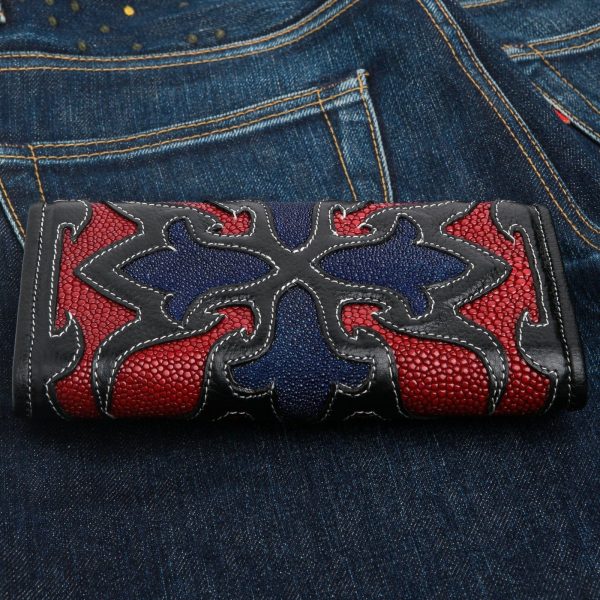 Stingray Leather Tribal Rider Tattoos Biker Chain Wallet Online now