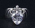 Diamond Heart Bat Wings 925 Sterling Silver Gothic Ring Fashion