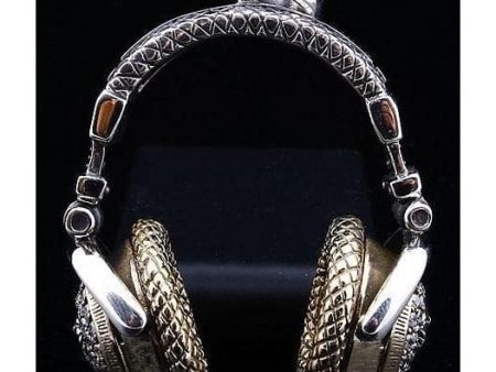 Diamond Headphone 925 Sterling Silver Pendant For Sale