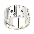 Ace Cards 925 Sterling Silver Band Ring For Cheap