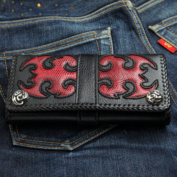 Genuine Leather Scorpion Tattoos Biker Wallet Online Sale