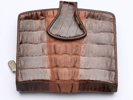 Twotone Brown Crocodile Skin Womens Wallets Online Sale