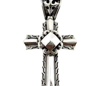 Rocker Knight Sterling Silver Cross Pendant Cheap