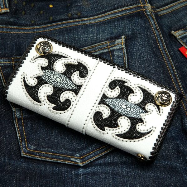 Stingray Leather Scorpion Carved Biker Wallet Online