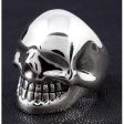 925 Sterling Silver Metallic Skull Ring For Cheap