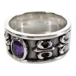 Amethyst Sterling Silver Men s Band Ring Online Hot Sale