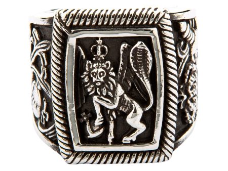 Rasta Lion Rampant Sterling Silver Men s Ring For Cheap