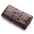 Brown Genuine Crocodile Big Tail Skin Womens Wallet Cheap