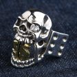 14k Yellow Gold Dollar Sign Sterling Silver Skull Ring Online