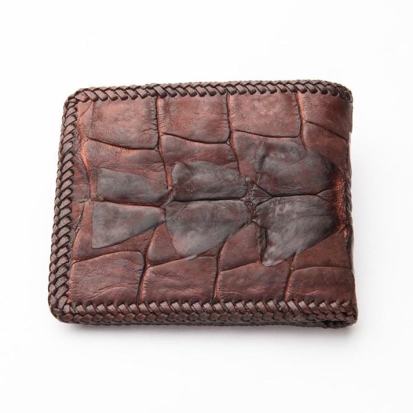 Dark Brown Hardcore Crocodile Tail Wallet Discount