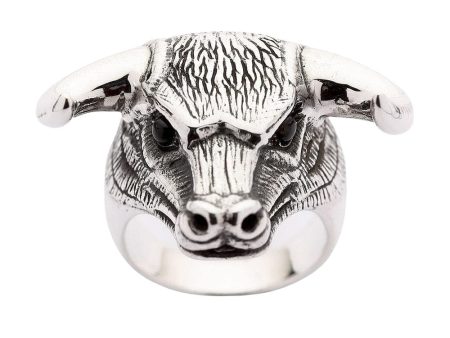 Bull Taurus Head Sterling Silver Biker Ring Sale