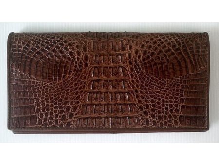 Dark Brown Tail Crocodile Long Wallet Sale