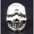 925 Sterling Silver Metallic Skull Ring For Cheap