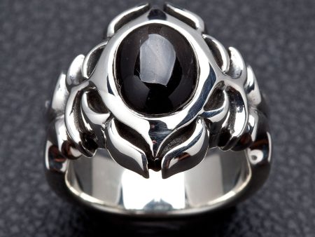 Tribal Black Onyx 925 Sterling Silver Men s Ring Online Sale