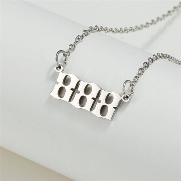 888 Stainless Steel Silver Necklace for Men & Women – Elegant 888 Jewelry by Ancient Infusions Online Hot Sale